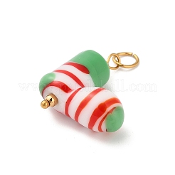 Рождество ручной работы Lampwork подвески STAS-C147-03E