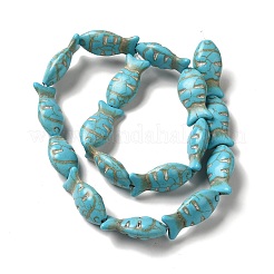 Brins de perles synthétiques teintes en turquoise&nbsp;LS-G-E594-18