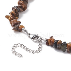 Натуральные ожерелья из бисера с тигровым глазом&nbsp;NJEW-JN04275-01