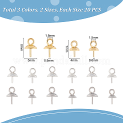 120 шт. 6 стиля 201 и 304 нержавеющая сталь чашечка жемчужные штифты кулоны булавки STAS-UN0043-45
