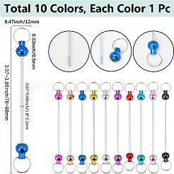 10 portachiavi con perline in lega di 10 colori per la creazione di gioielli fai da te&nbsp;FIND-SC0014-33