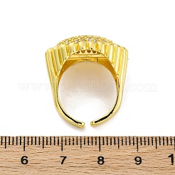 Латунные кольца-манжеты с микропаве и прозрачным цирконием для женщин&nbsp;RJEW-Q009-02G