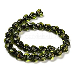 Нити стеклянных бусин из дихроичной фольги ручной работы&nbsp;DICH-U001-04F