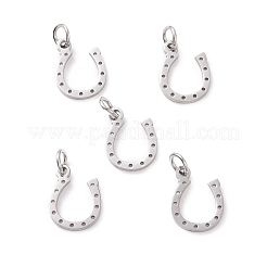 変色しにくい304ステンレススチールチャーム  馬蹄  ステンレス鋼色  13x10x1mm  穴：3mm&nbsp;LS-STAS-S105-T519S