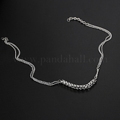 Halsketten aus gemischtem Edelstahl 304 für Damen und Herren&nbsp;WGDFE3F-01