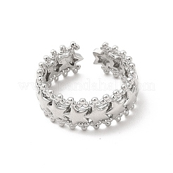 Латунные манжеты с обручем в форме звезды для женщин&nbsp;RJEW-C050-15P