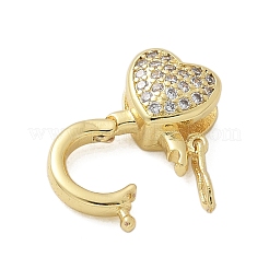 Застежки-твистеры из латуни с микропейвом и прозрачным фианитом KK-P293-02E-G