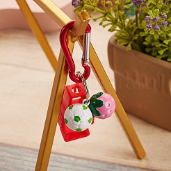 11шт 11 стиля рождественской выпечки расписные латунные подвески-колокольчики KKB-SZ0001-02