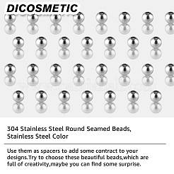 2000 шт. круглые бусины из нержавеющей стали 304 с швом STAS-DC0015-42