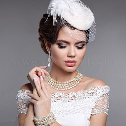 Ожерелье из пластикового жемчуга SJEW-AN0001-03