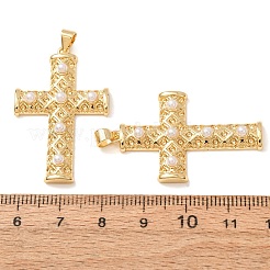 Laiton avec pendentifs en plastique ABS imitation perles&nbsp;KK-CBA2F11-28G