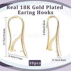 30 шт. латунная фурнитура для сережек-подвесок KK-BBC0008-54