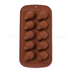Moules en silicone de qualité alimentaire en forme de crâne d'halloween&nbsp;X-DIY-H126-01