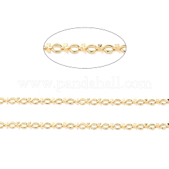 Латунные овальные и сердечные цепочки с бантом из латуни&nbsp;CHC-I040-04G