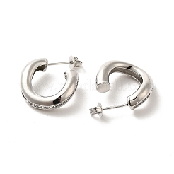 Латунные микро проложить серьги стержня кубического циркония EJEW-P254-02P