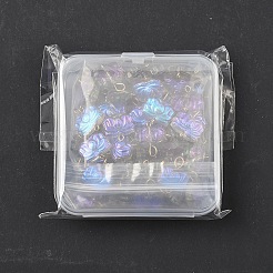 50 breloque connecteur en forme de fleur en verre transparent galvanisé&nbsp;PALLOY-YW00044