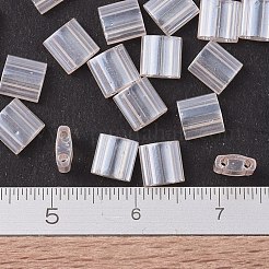 MIYUKIティラビーズ  日本製シードビーズ  2穴  （TL365)ライトシェルピンク光沢  5x5x1.9mm  穴：0.8mm  約118PCS /ボトル  10 G /ボトル&nbsp;SEED-JP0008-TL0365