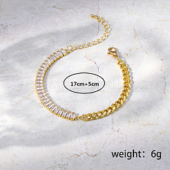 Латунная теннисная цепочка с фианитами&nbsp;GJ2432-2