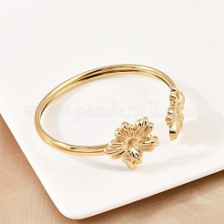 Браслеты-манжеты из нержавеющей стали 304 для женщин&nbsp;LS-BJEW-A147-01A-G