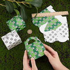 16 шт. 2-цветные коробки для конфет из крафт-бумаги с футбольным узором CON-OC0001-48