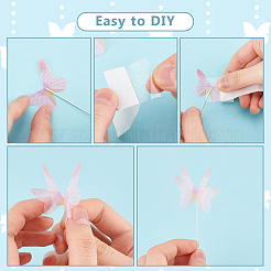 6 набор 2-х цветных украшений для торта в виде бабочек из железа и бумаги DIY-GA0007-53