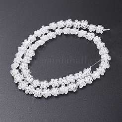 手作りミッレフィオーリガラスビーズ連売り  花  ホワイト  7.5~9x3mm  穴：1mm  約55~57個/連  15.55インチ〜15.94インチ（39.5cm〜40.5cm）&nbsp;X-LAMP-J035-8mm-42