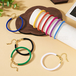 10 cordon rond en nylon de Milan bicolore pour la confection de bracelets ({1} pièce).&nbsp;BJEW-TA0001-25