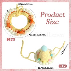 Collare e cappello per animali domestici in lana intrecciata fatti a mano&nbsp;AJEW-CN0004-22A