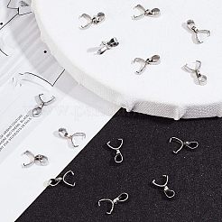 304ステンレススチール製アイスピックピンチベイル  ビーズコンテナ付  ステンレス鋼色  9x6.5x2.5mm  穴：3x4mm  約50個/箱&nbsp;STAS-UN0001-68P