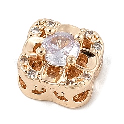 Латунные микро проложить кубического циркония бусы KK-K297-33G-03