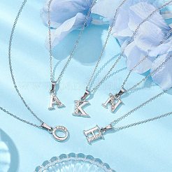 Ожерелья с подвесками в виде букв из сплава со стразами NJEW-JN04886