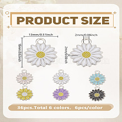 36шт 6 цвета сплава эмалевые подвески&nbsp;ENAM-LP0002-19