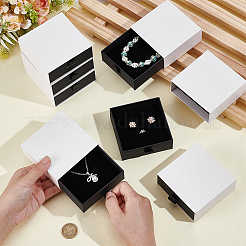 Boîtes à tiroirs en carton pour l'emballage des parures de bijoux&nbsp;CON-WH0115-43A