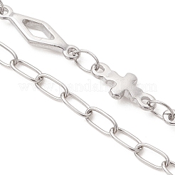 Изготовление браслетов из ромбовидных звеньев цепи из нержавеющей стали 304.&nbsp;AJEW-JB01581