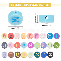 260шт 26 буквы бусины из полимерной глины ручной работы CLAY-FH0001-04
