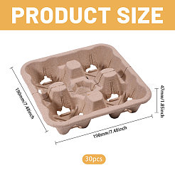 30 bandeja desechable para taza de café de pulpa biodegradable&nbsp;AJEW-BC0009-87B