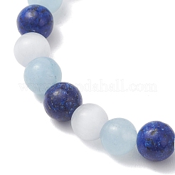 Браслеты из окрашенного натурального кварца и кунжутной яшмы&nbsp;BJEW-JB13403