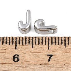 304ステンレススチールチャーム  文字L  文字J  7.5x4x3.5mm  穴：1.8mm&nbsp;STAS-C135-03J-P