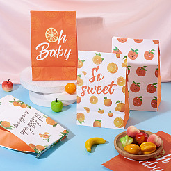 12 шт. 4 подарочных бумажных мешочка для конфет с фруктовым принтом в виде прямоугольника на день рождения&nbsp;ABAG-TA0001-69