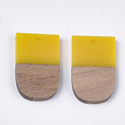 Pendentifs en bois de résine et de noyer&nbsp;X-RESI-S358-34G