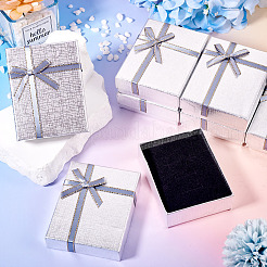 Прямоугольные бумажные коробки для хранения ювелирных наборов с бантом CON-TAC0014-04G