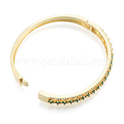 Шарнирный браслет с ромбами из кубического циркония BJEW-N014-013