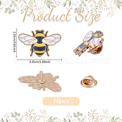 10 broche en émail abeilles&nbsp;JEWB-FG0001-73