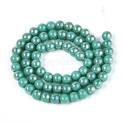 Undurchlässige Glasperlenstränge galvanisieren&nbsp;GLAA-T032-P6mm-AB12A
