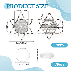 10 шт. винтажная брошь в форме звезды из сплава в тибетском стиле с кабошоном&nbsp;FIND-PH0027-51