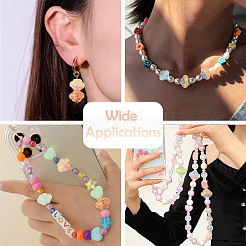 16шт 8 цвета двухцветные прозрачные акриловые бусины&nbsp;OACR-CJ0002-53