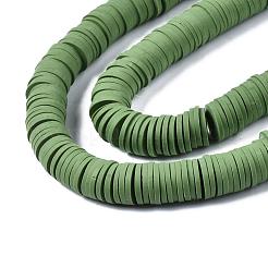 Плоские круглые бусины из глины ручной работы полимерные CLAY-R067-10mm-43