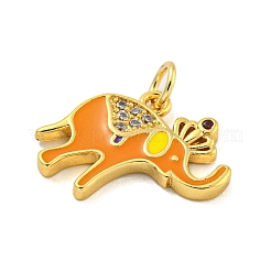 Латунные микропаве прозрачные подвески с фианитом&nbsp;KK-R159-18G-04