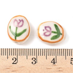 Цветочная тема фарфоровые бусины ручной работы&nbsp;LAMP-D303-06A