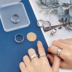 16 шт. 4 размера 201 нержавеющая сталь рифленые кольца для пальцев&nbsp;STAS-UN0044-29